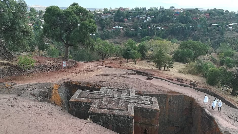 Lalibela, Ethiopia, famous rock-cut monolithic churches